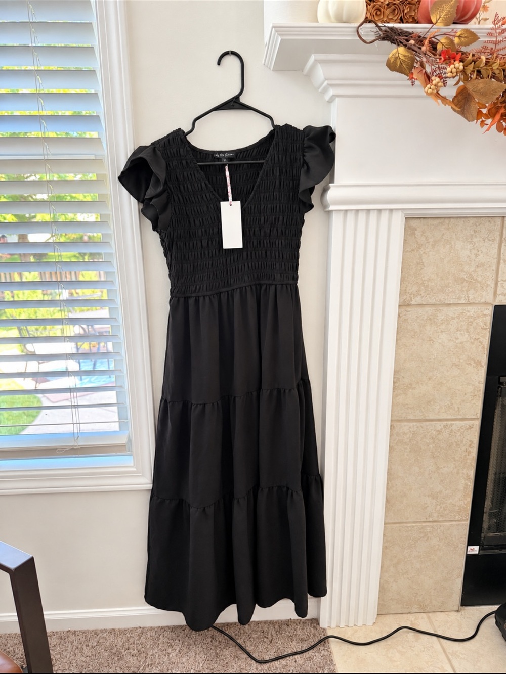 Red Dress Boutique Black Maxi Dress with Flutter Sleeves